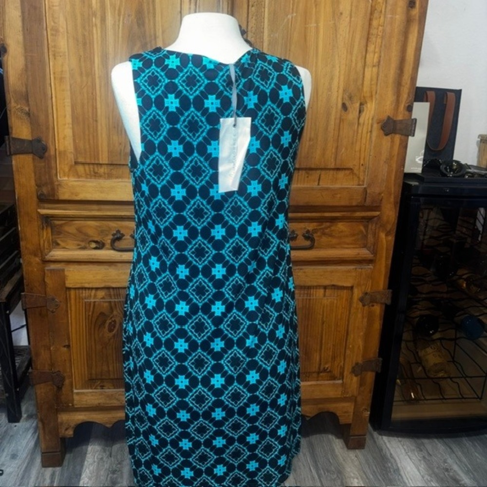 NWT Magnolia Grace Larsyn Embroidered Knit Dress Black Teal Petite Medium NWT - Picture 4 of 9